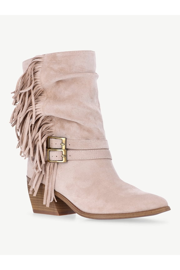Women's Faux Suede Fringe Boots