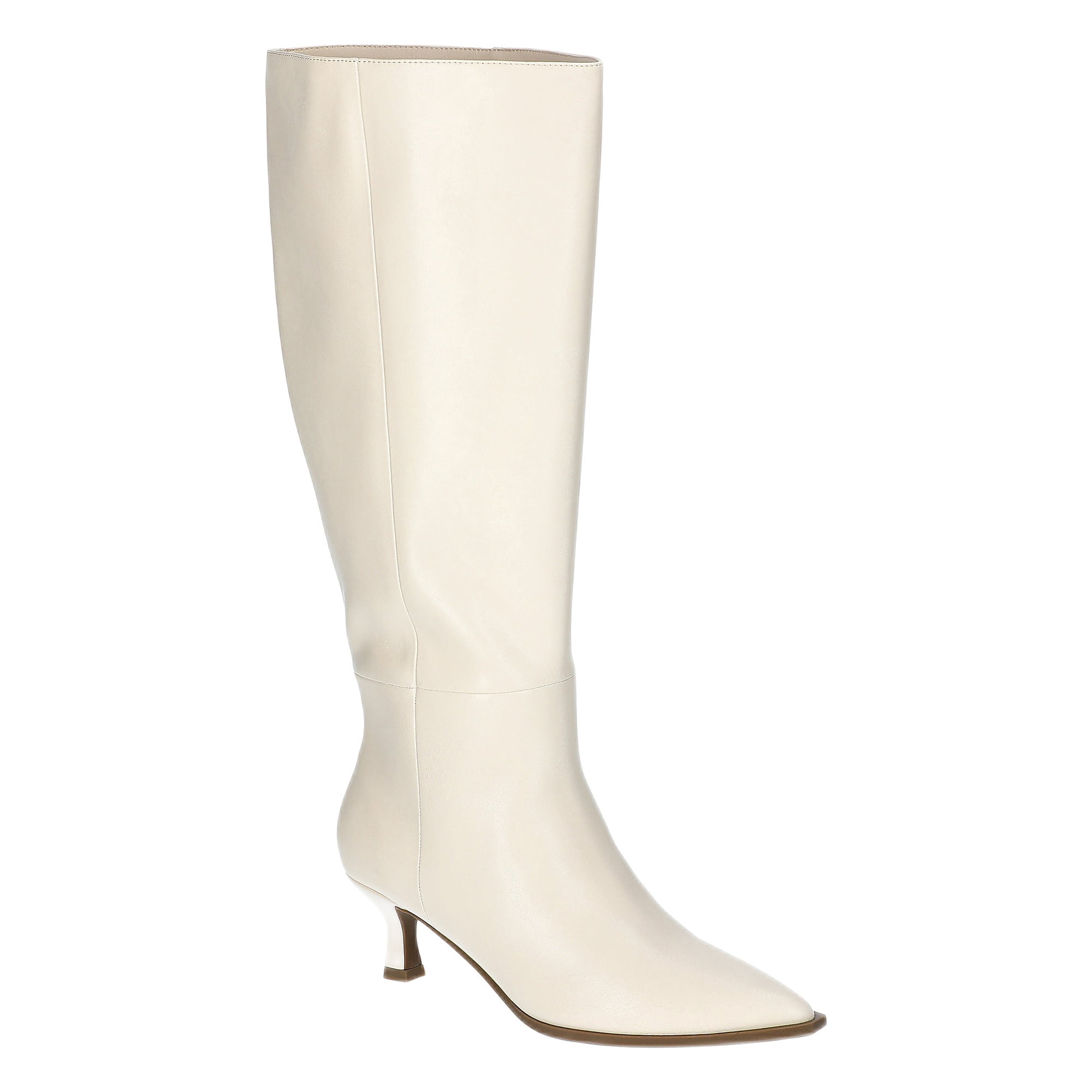 Madden NYC Women's Faux Leather Knee High Boots with Kitten Heel, Wide Calf Available