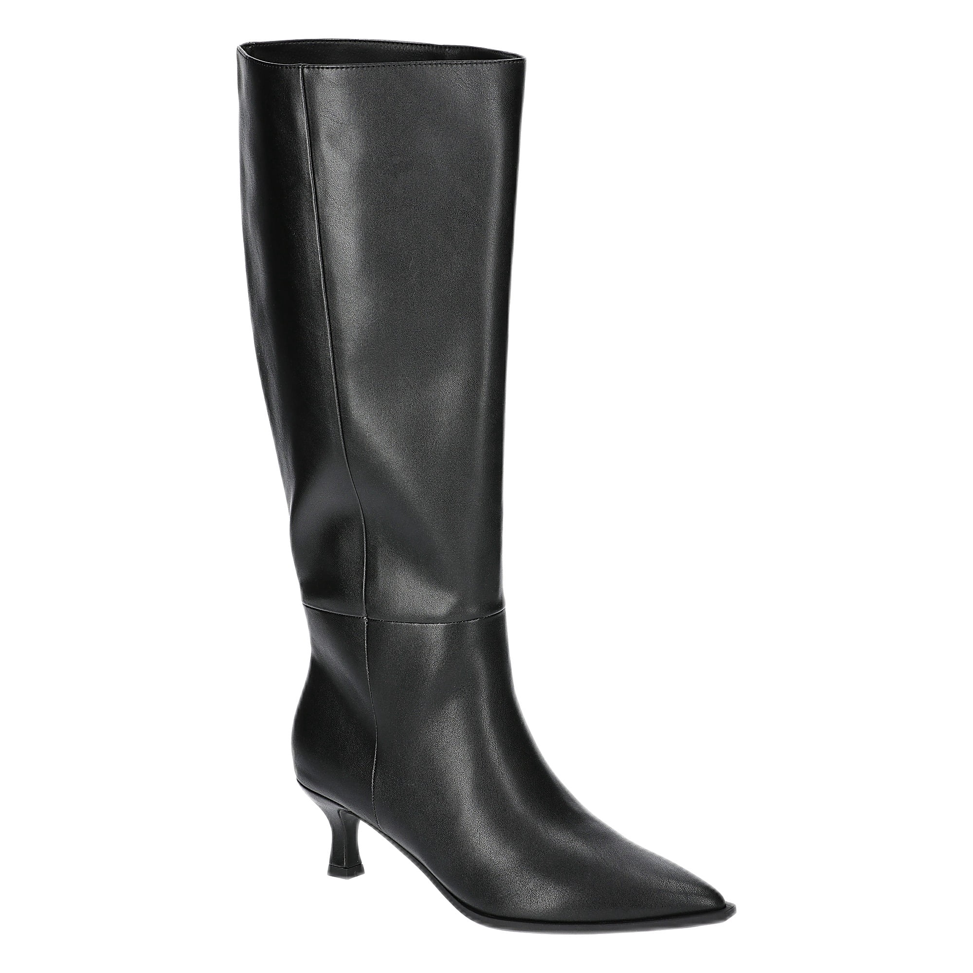 Madden NYC Women's Faux Leather Knee High Boots with Kitten Heel, Wide Calf Available