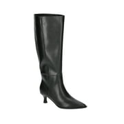 MADDEN NYC Women's Faux Leather Knee High Boots with Kitten Heel, Wide Calf Available