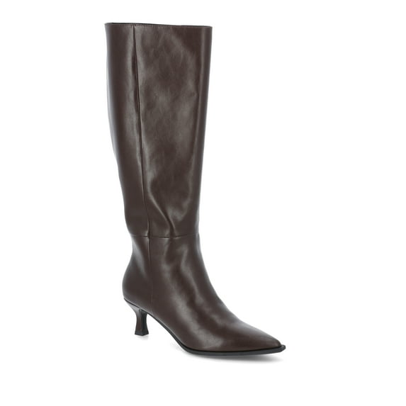 Madden NYC Women's Faux Leather Knee High Boots with Kitten Heel, Wide Calf Available