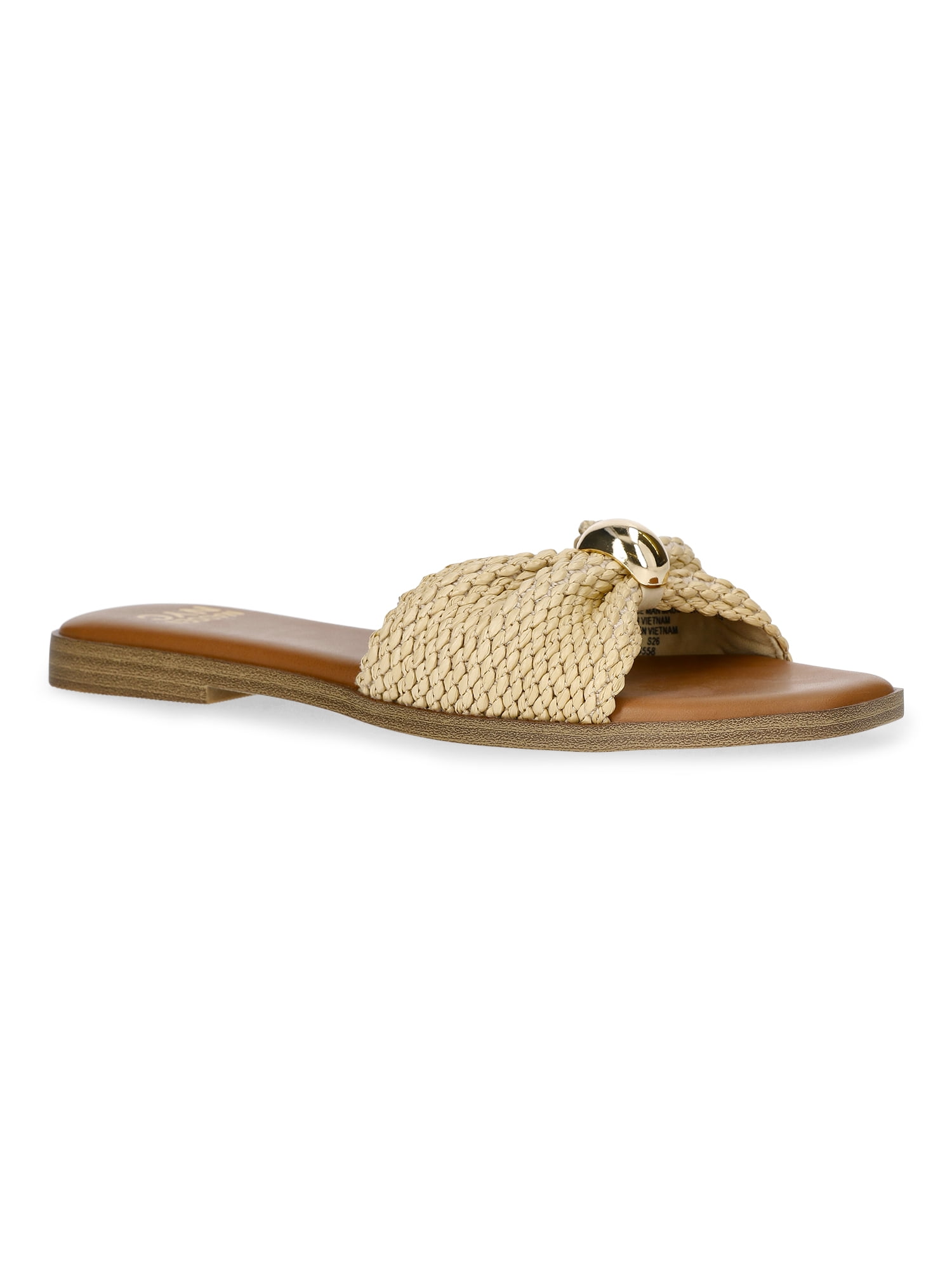 Madden NYC Women's Raffia Knot Slide Sandals