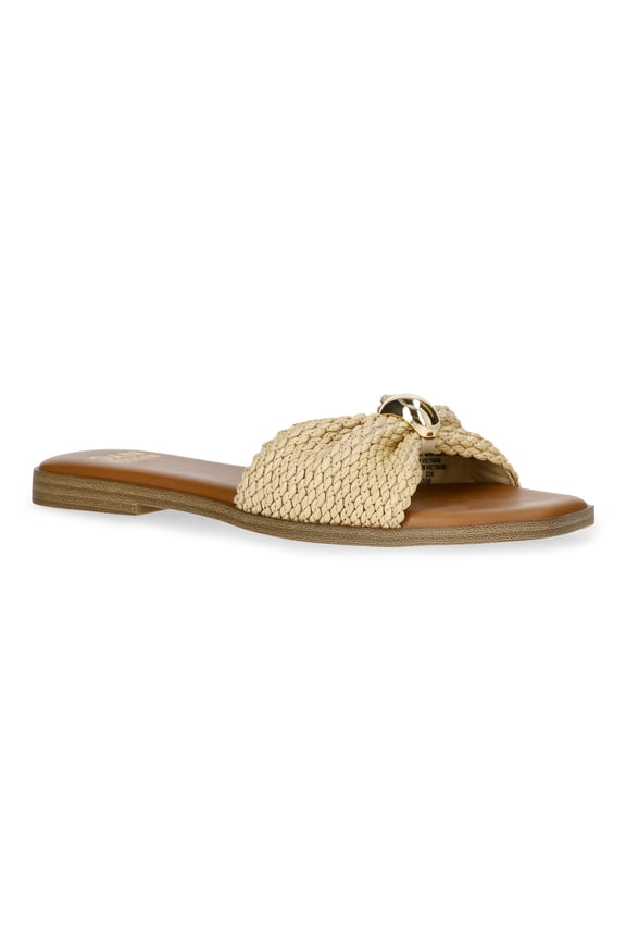 Women's Raffia Knot Slide Sandals