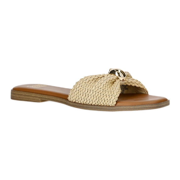 Madden NYC Women's Raffia Knot Slide Sandals