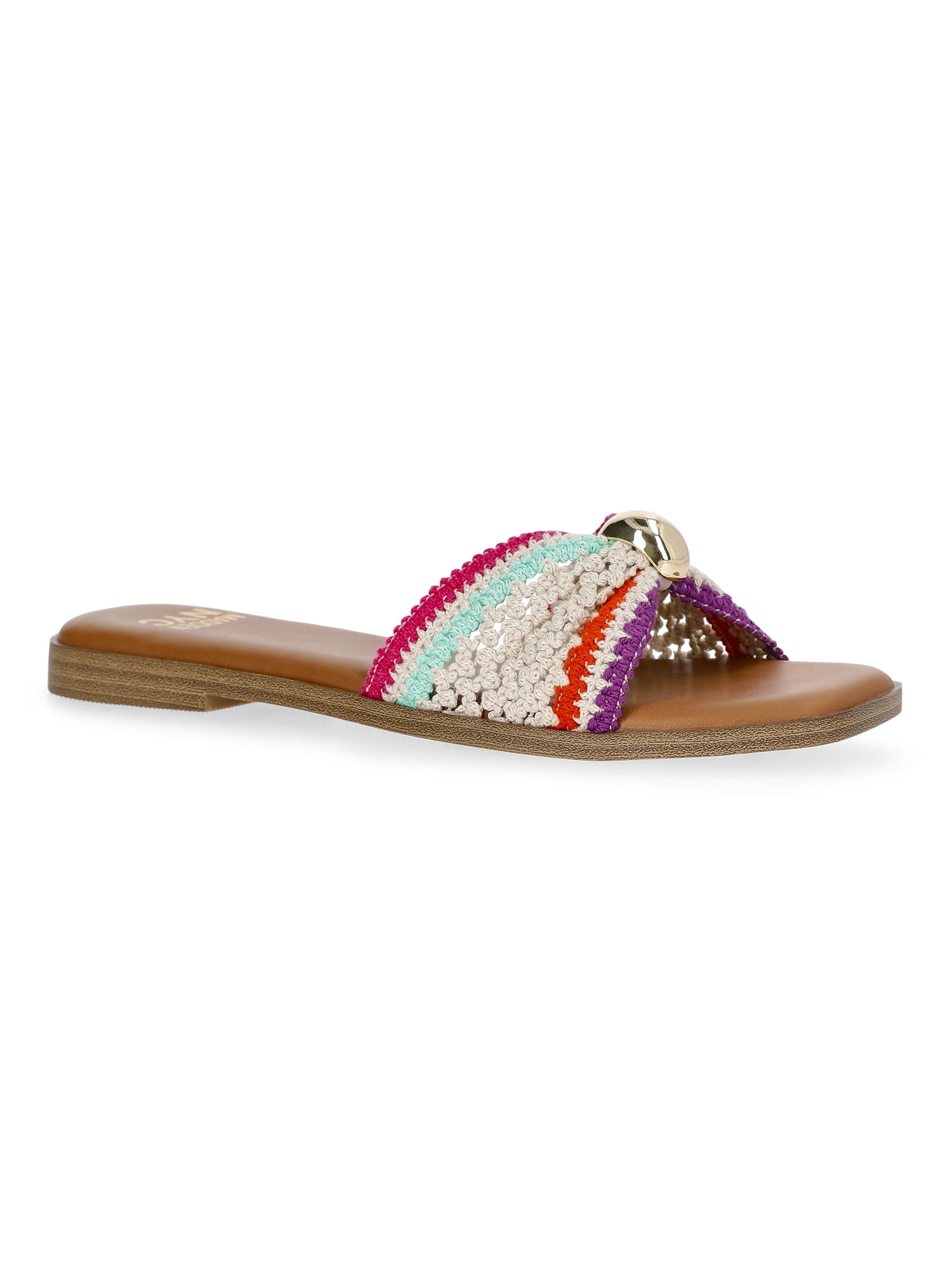 Madden NYC Women's Crochet Slide Sandals