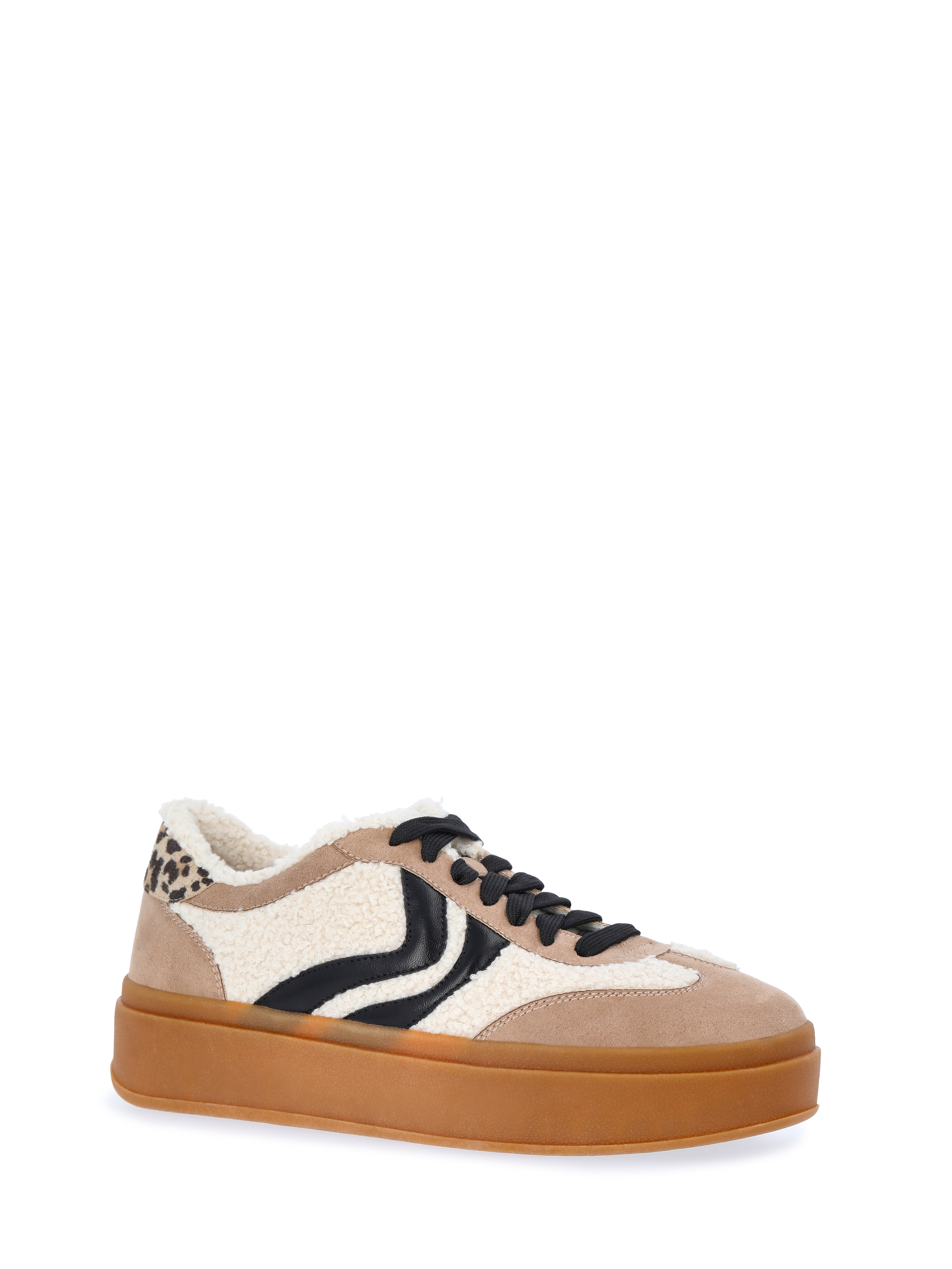 Madden NYC Women's Faux Shearling Platform Sneakers