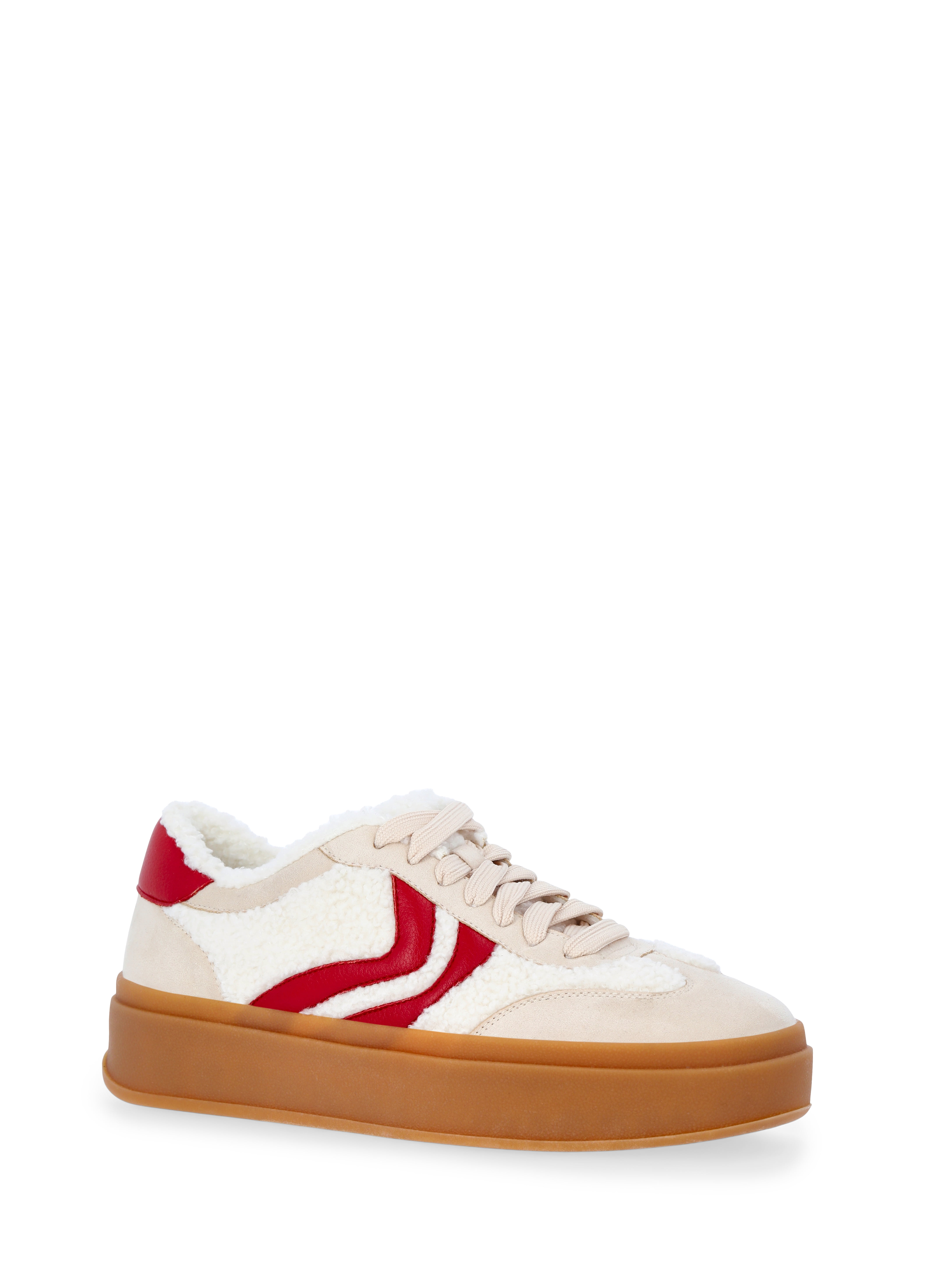 Madden NYC Women's Faux Shearling Platform Sneakers