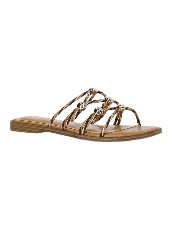 Women's Strappy Studded Slide Sandals