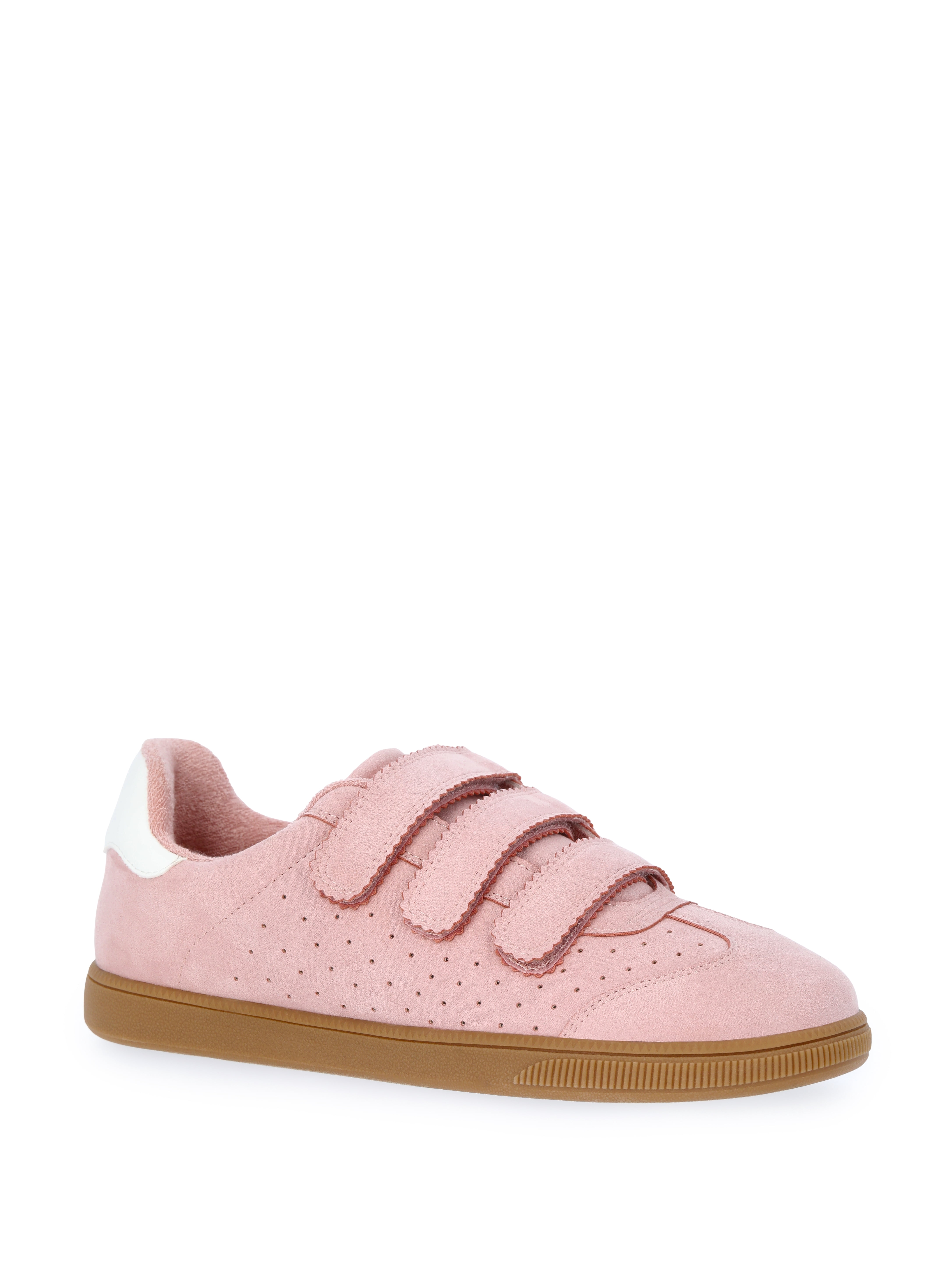 Madden NYC Women's Faux Suede Triple Strap Sneakers