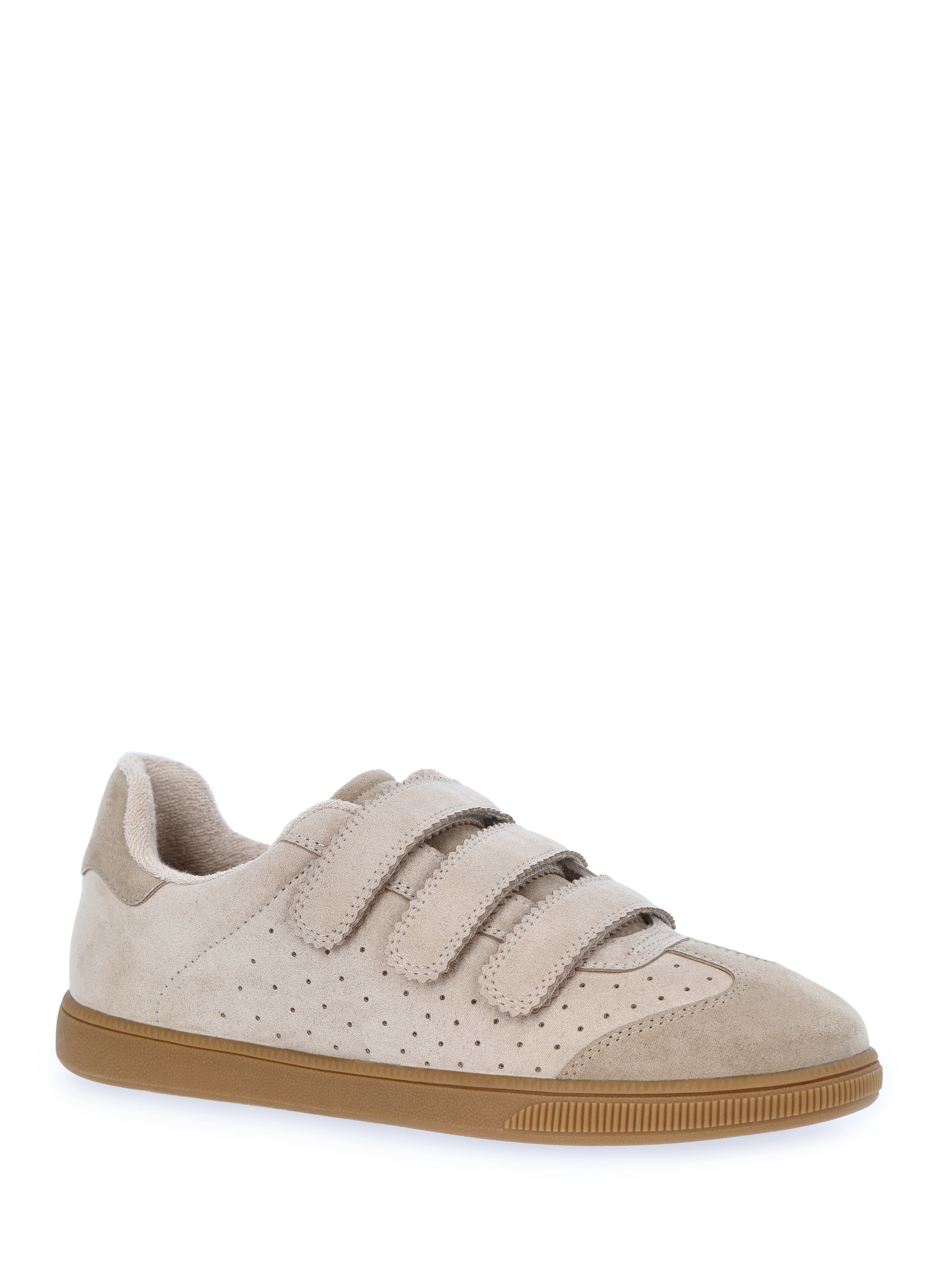 Madden NYC Women's Faux Suede Triple Strap Sneakers