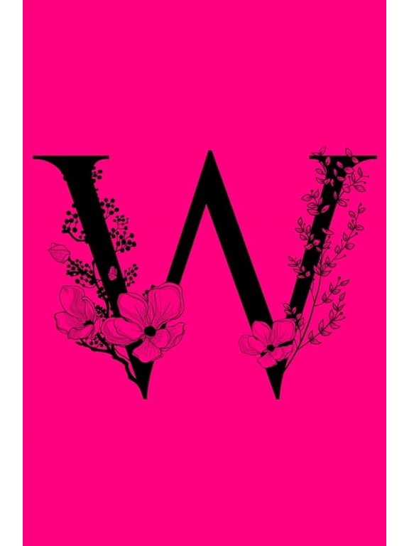 W: Monogram Initial Letter Notebook: Customized Monogrammed Lined Gift Journal, (Paperback)