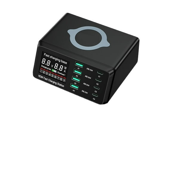 W Multi USB Charging Station, USB Fast Charge Charger QC3.0 PD PPS Wireless Charger