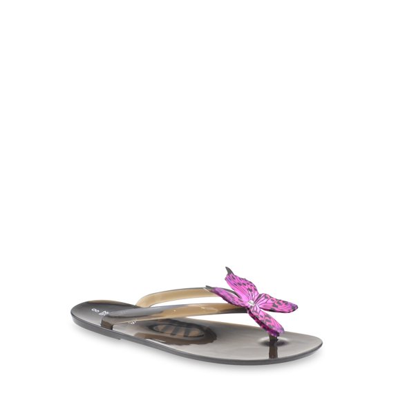 No Boundaries Butterly Applique Jelly Sandal