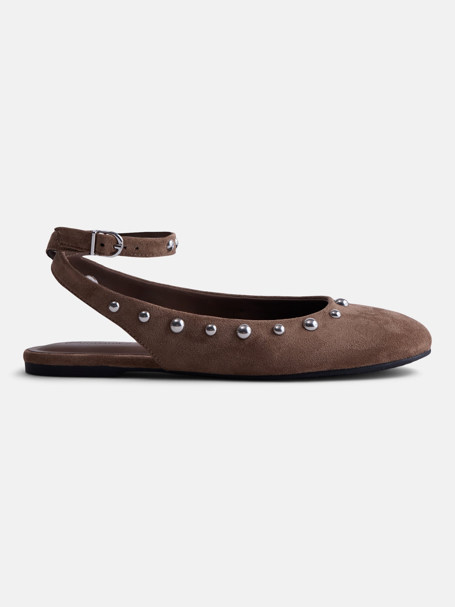 No Boundaries Women’s Faux Suede Ankle Ballet Flats