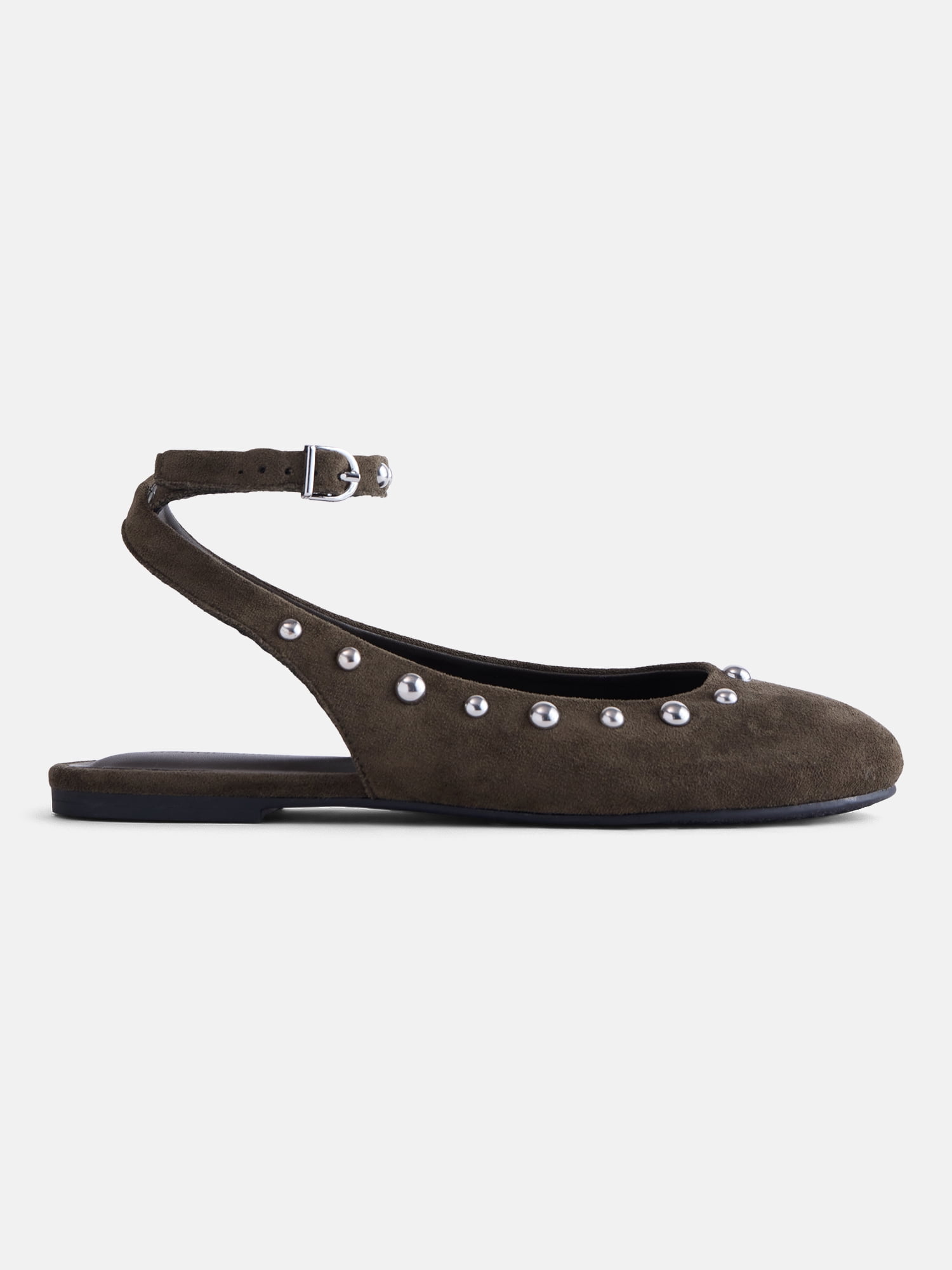 No Boundaries Women’s Faux Suede Ankle Ballet Flats
