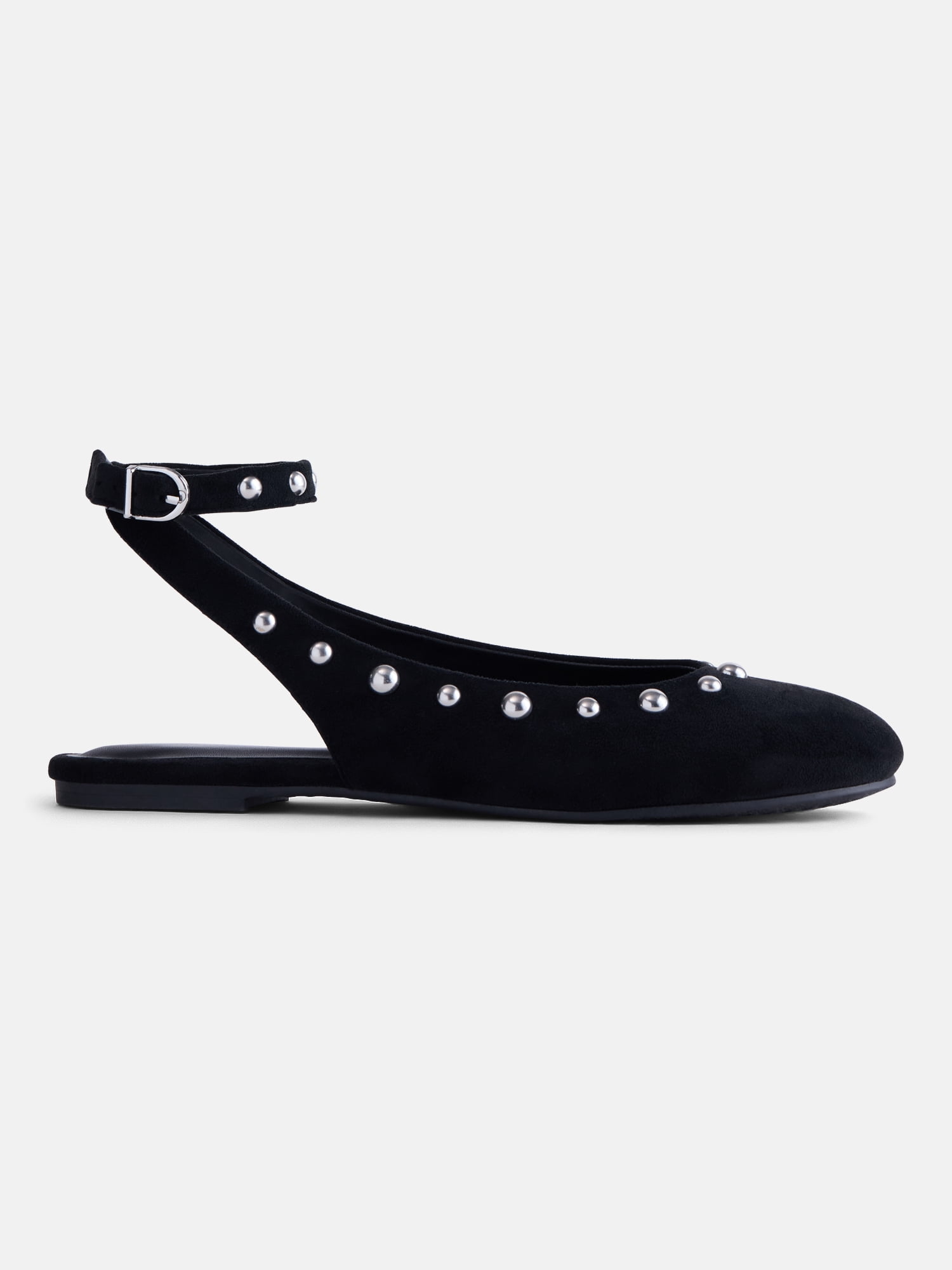 No Boundaries Women’s Faux Suede Ankle Ballet Flats