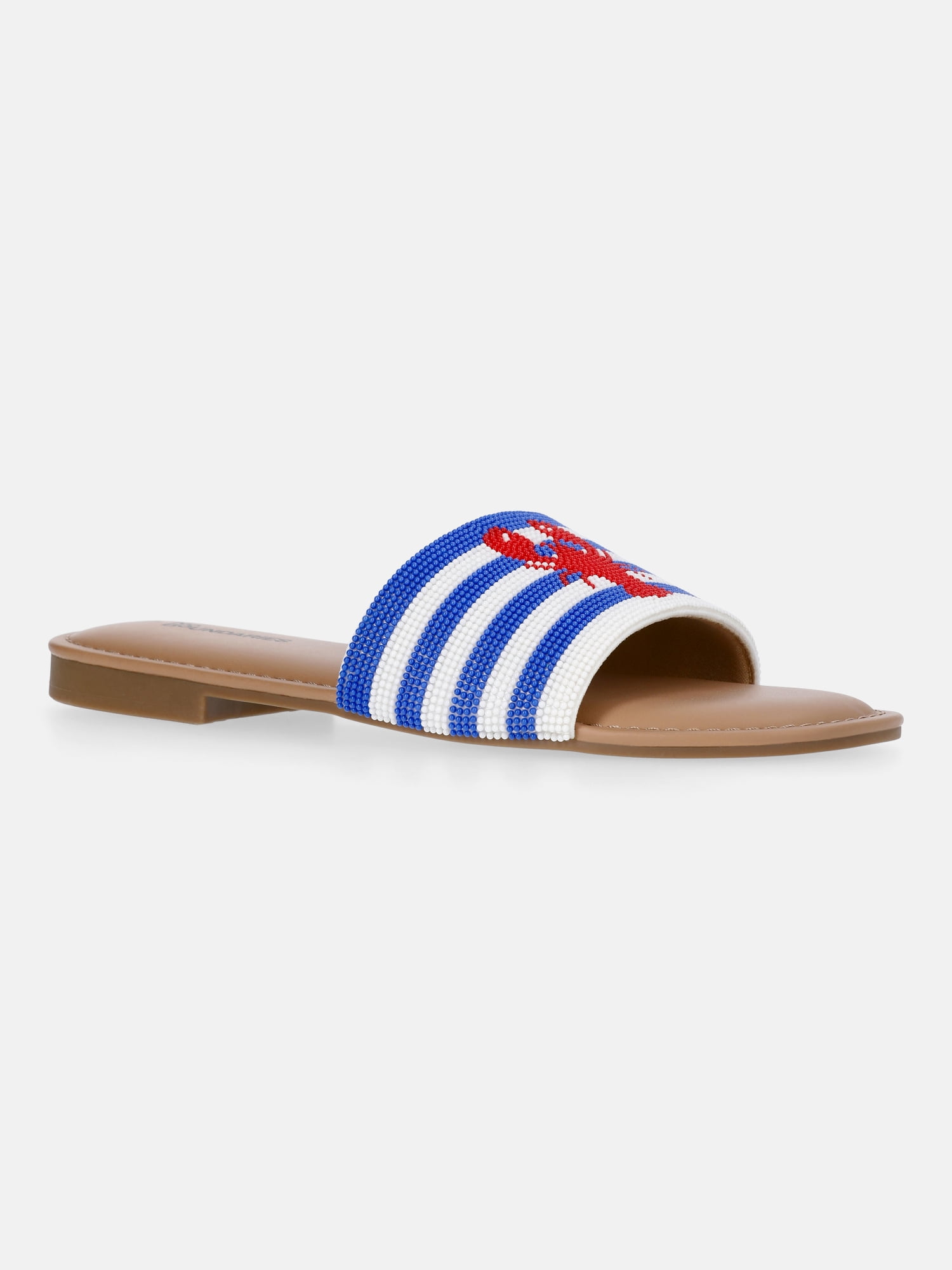 No Boundaries Women's Beaded Slide Sandals