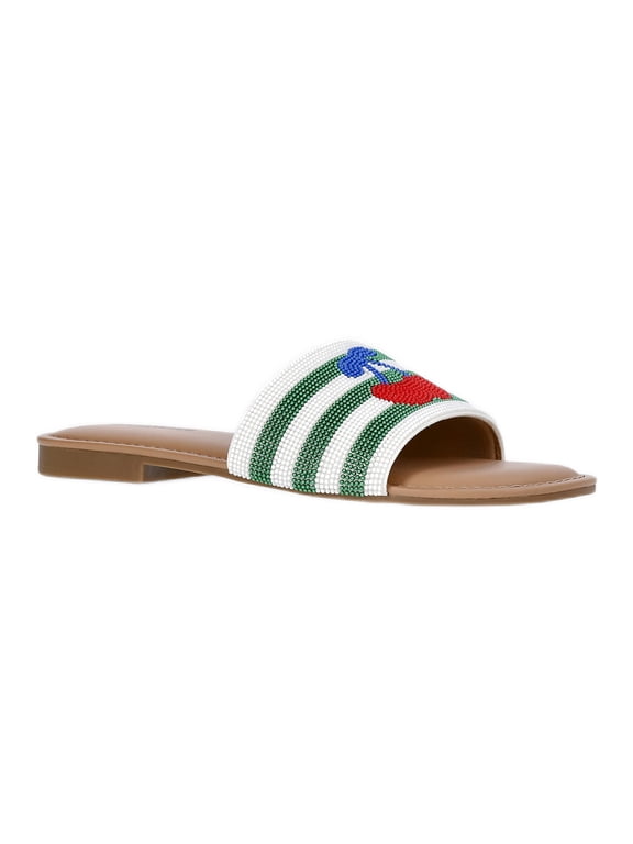 Women's Beaded Slide Sandals