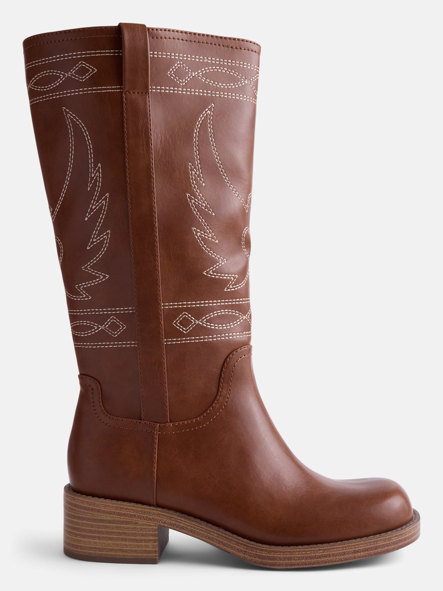 No Boundaries Women's Bird Embroidered Block Heel Boots