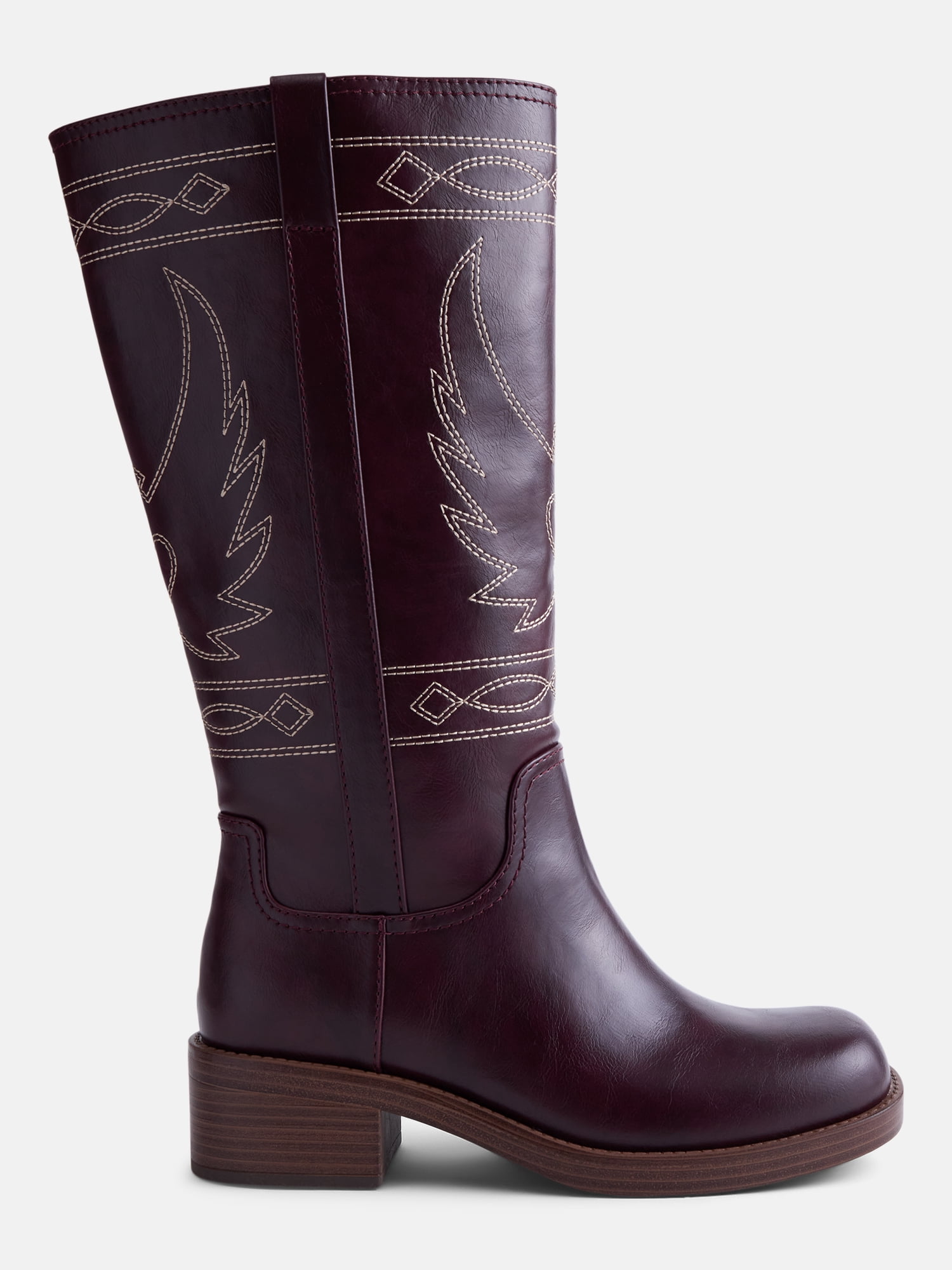 No Boundaries Women's Bird Embroidered Block Heel Boots
