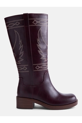Women's Bird Embroidered Block Heel Boots