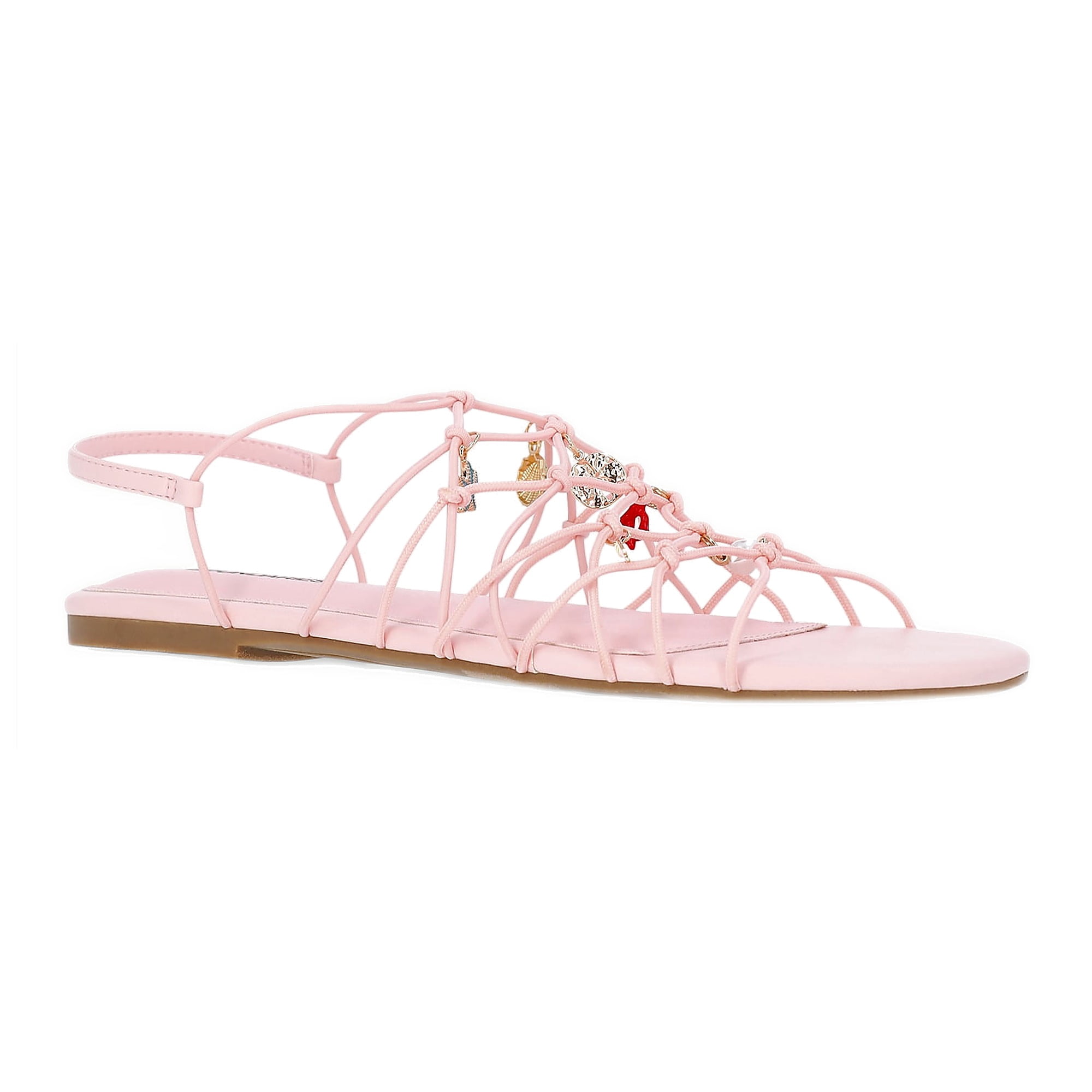 No Boundaries Caged Flat Sandals, Women's