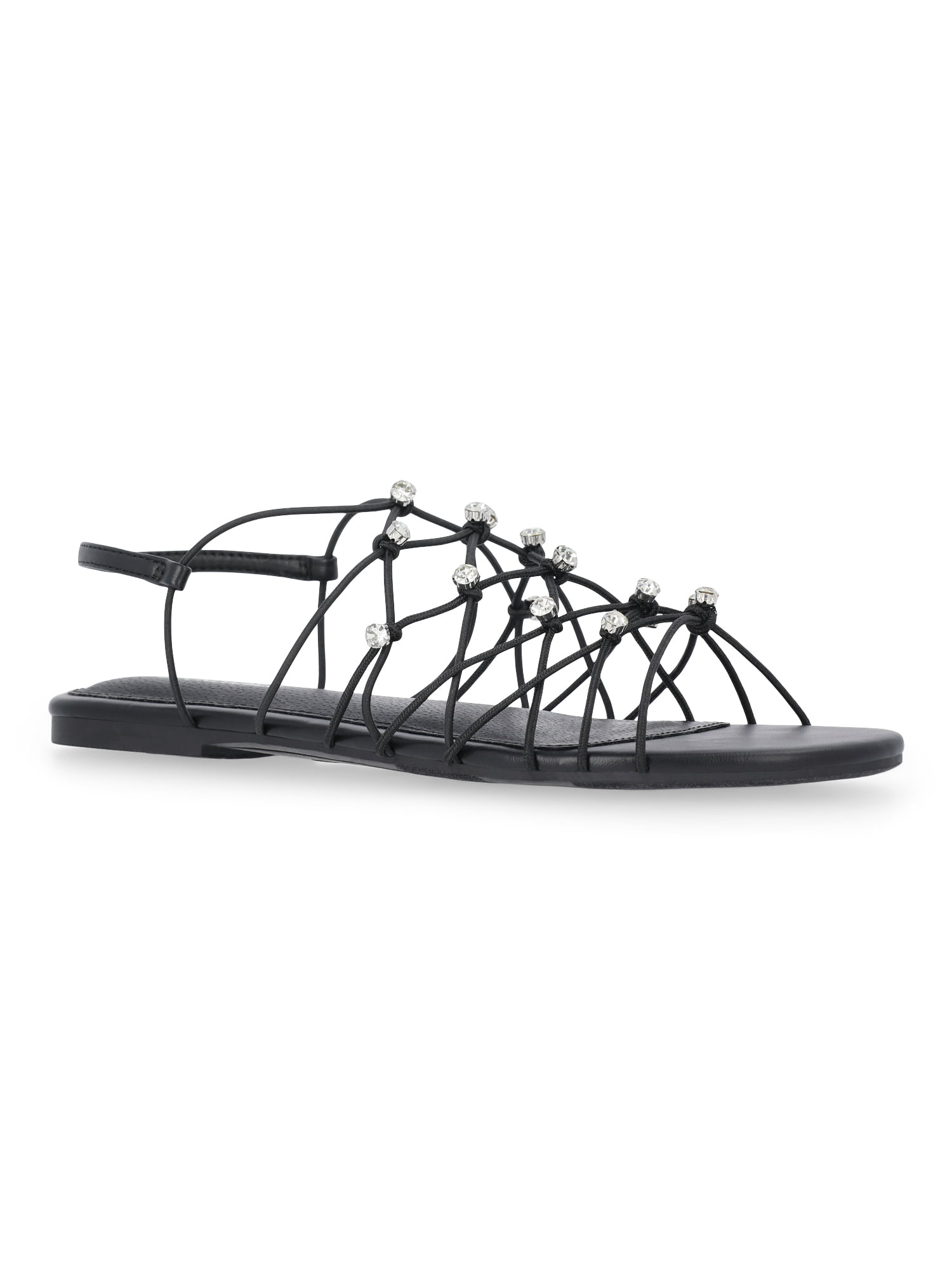 No Boundaries Caged Flat Sandals, Women's