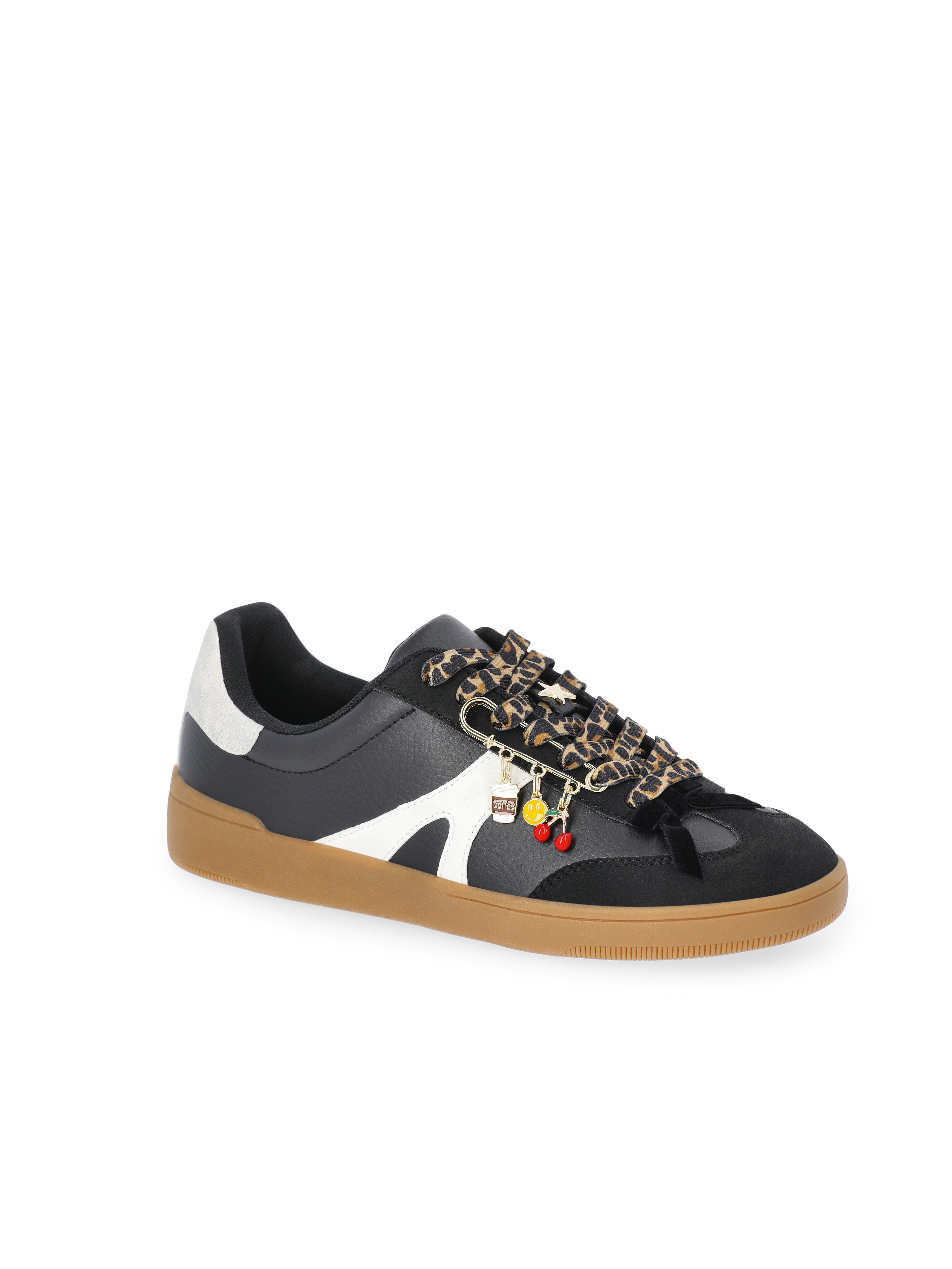 No Boundaries Women's Lace-Up Sport Sneakers with Charms