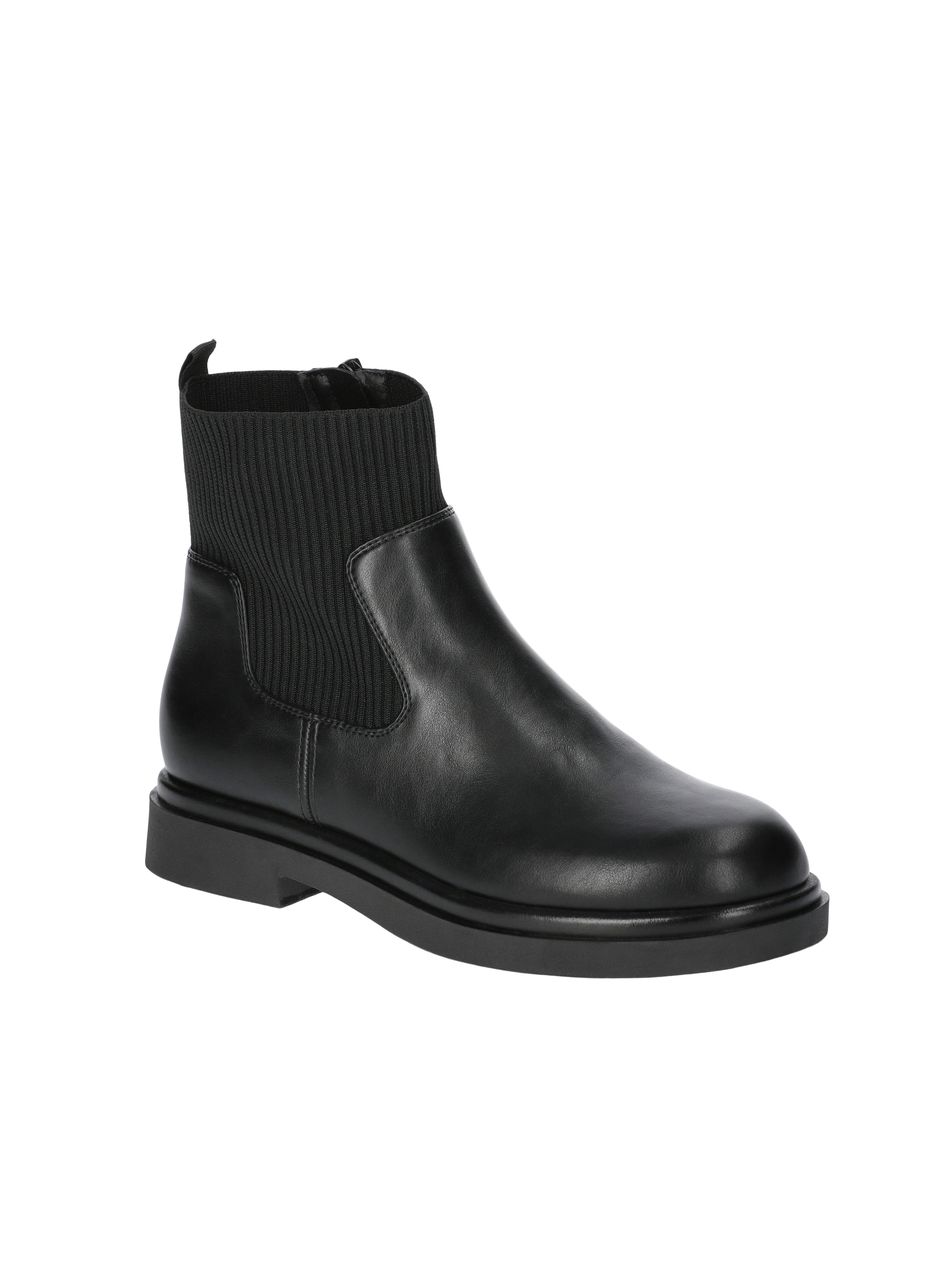 No Boundaries Women's Faux Leather and Knit Chelsea Boots