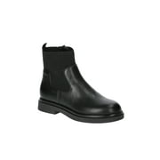 No Boundaries Women's Faux Leather and Knit Chelsea Boots