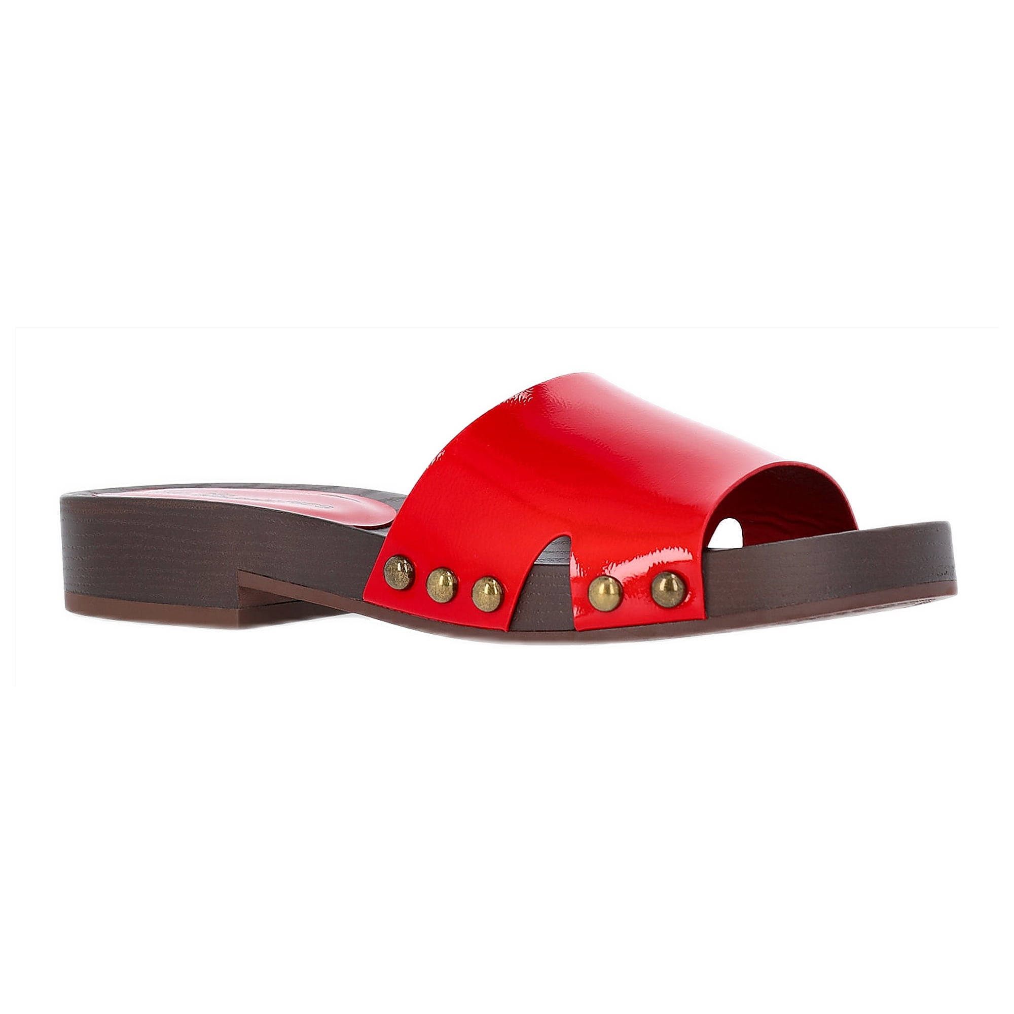 Women's Studded Wooden Clog Sandals