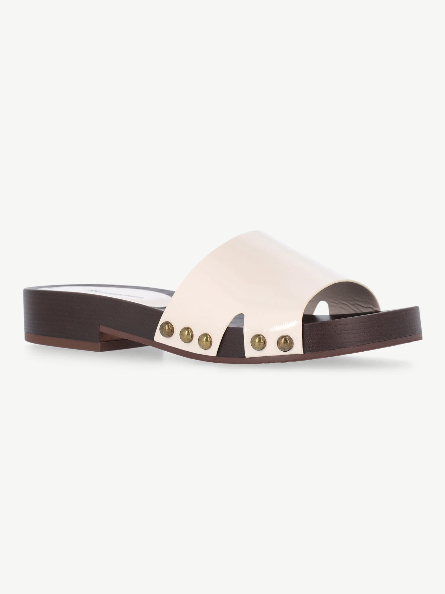 No Boundaries Women's Studded Wooden Clog Sandals