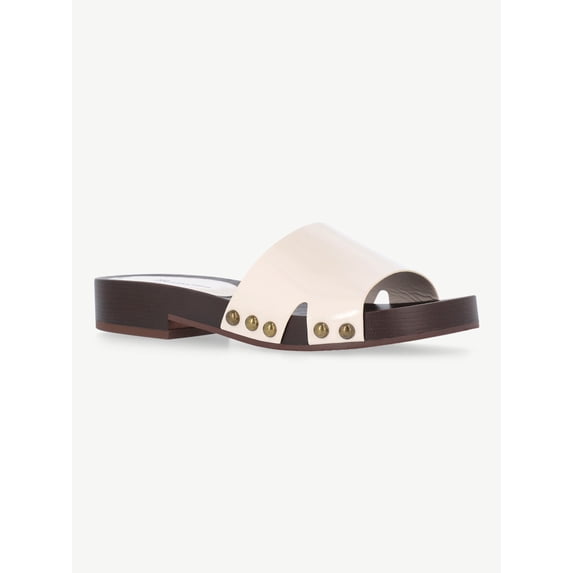 No Boundaries Women's Studded Wooden Clog Sandals