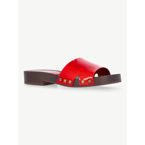 Women's Studded Wooden Clog Sandals