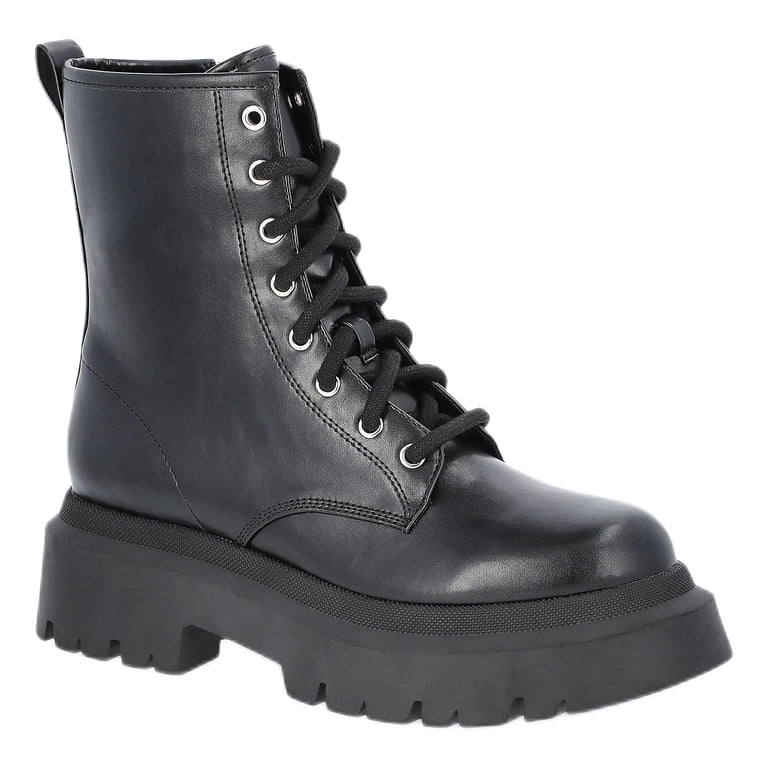 No Boundaries Women's Lug Sole Combat Boots, Wide Width Available