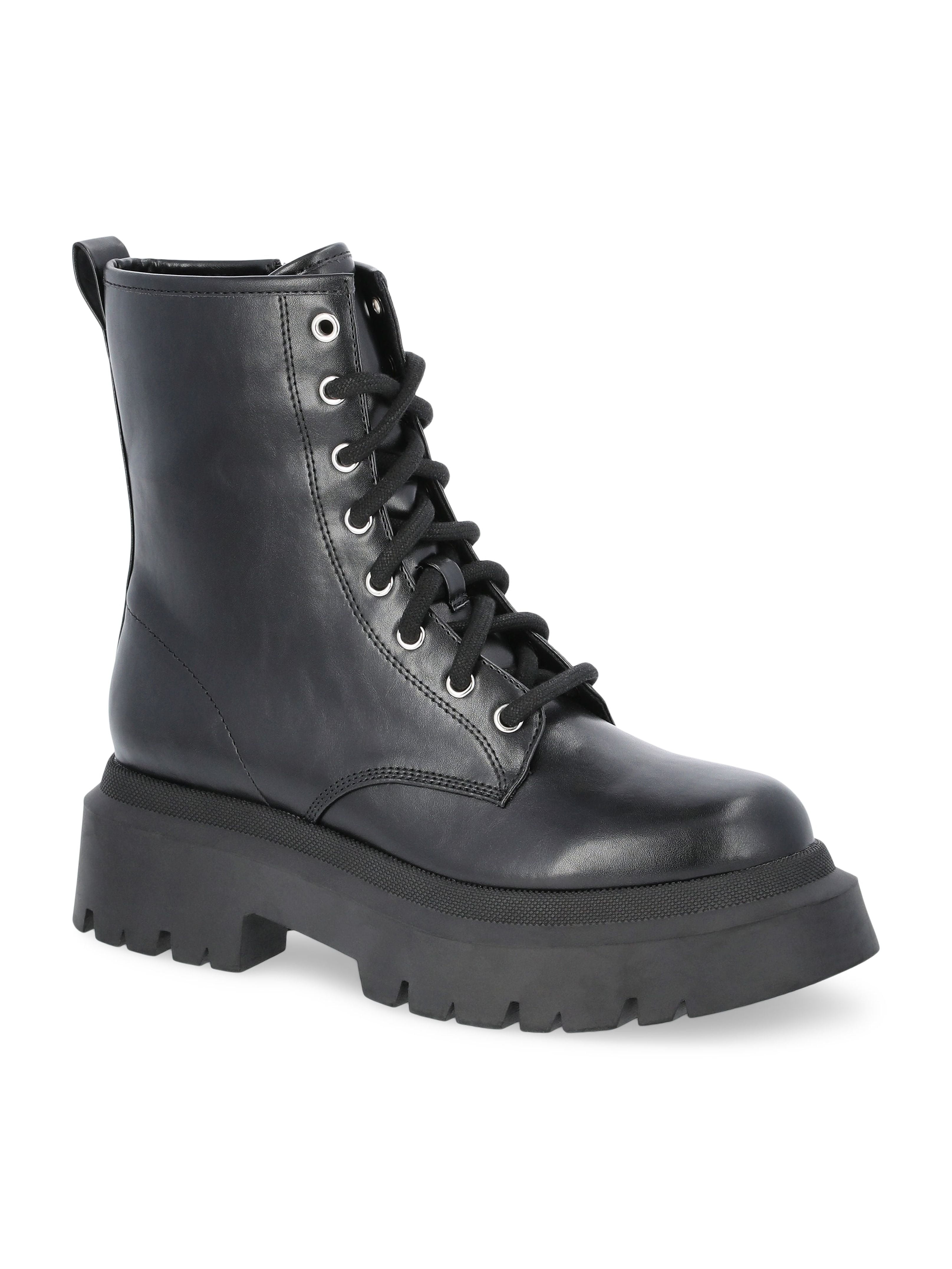 No Boundaries Women's Lug Sole Combat Boots, Wide Width