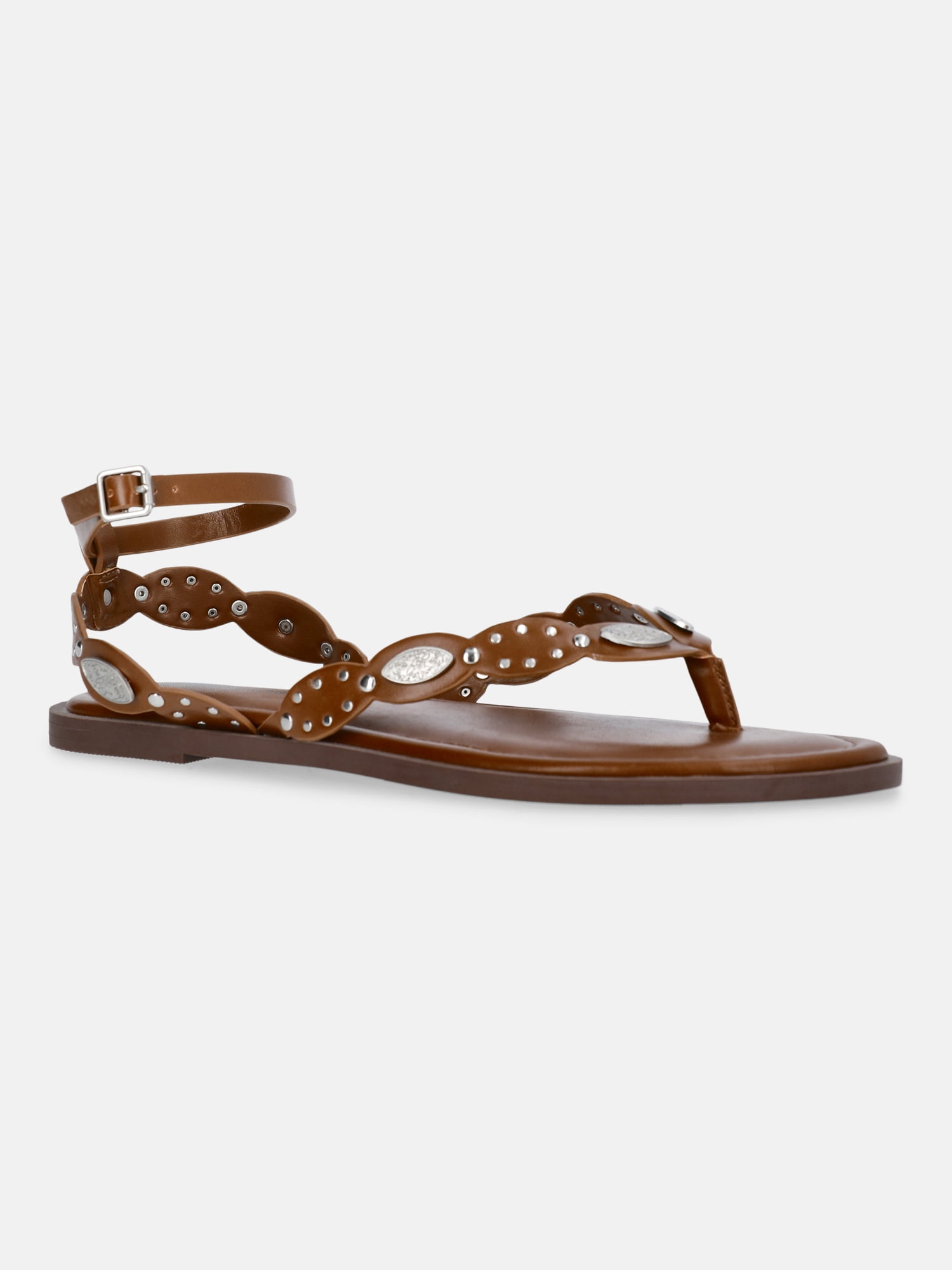 No Boundaries Studded Faux Leather Sandals, Women's