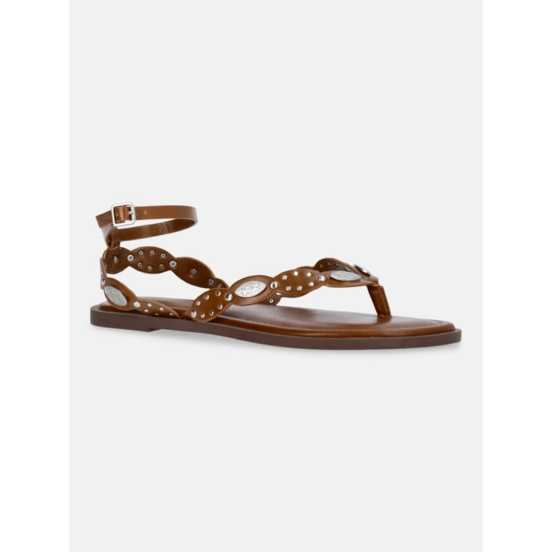 Studded Faux Leather Sandals, Women's