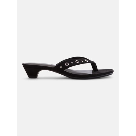 No Boundaries Women's Cone Heel Thong Sandals