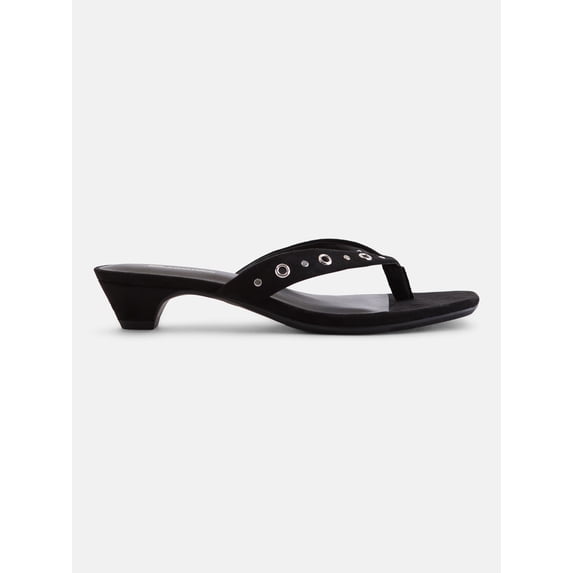 No Boundaries Women's Cone Heel Thong Sandals