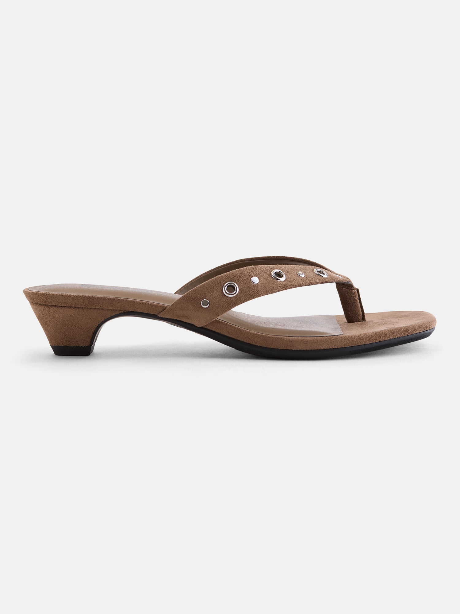 No Boundaries Women's Cone Heel Thong Sandals