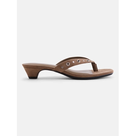 No Boundaries Women's Cone Heel Thong Sandals