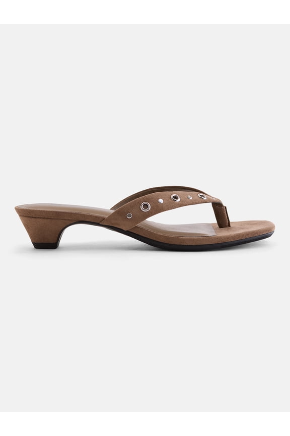 Women's Cone Heel Thong Sandals