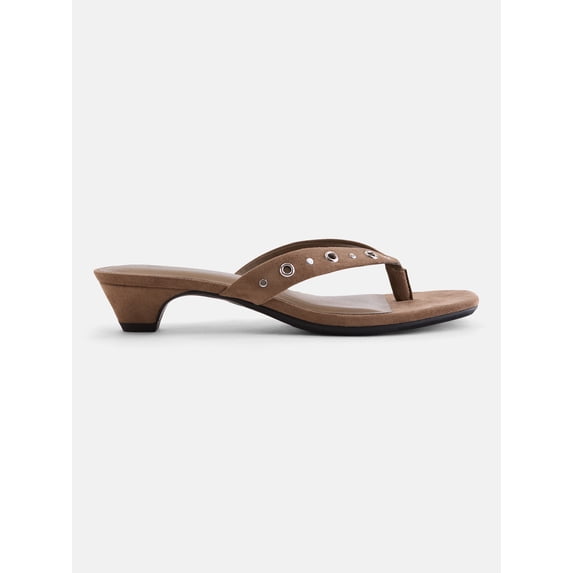 No Boundaries Women's Cone Heel Thong Sandals