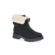 No Boundaries Women's Fold Over Zip Front Boots, Wide Width Available