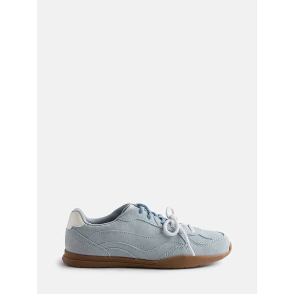 No Boundaries Women's Faux Suede Double Lace Sneakers
