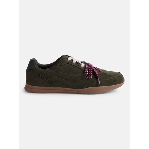 No Boundaries Women's Faux Suede Double Lace Sneakers