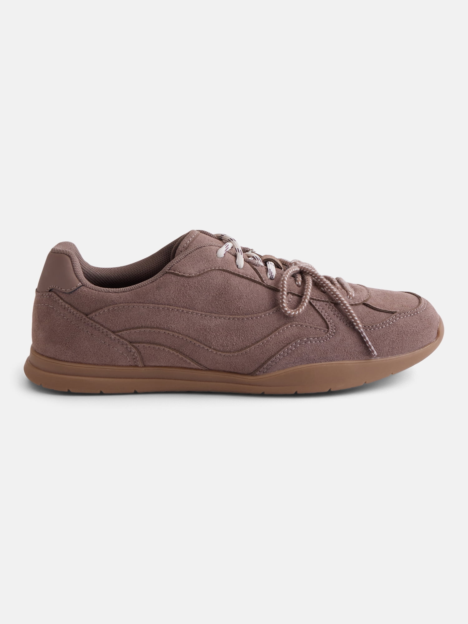 No Boundaries Women's Faux Suede Double Lace Sneakers