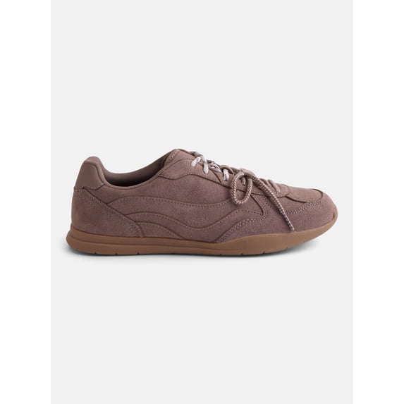 No Boundaries Women's Faux Suede Double Lace Sneakers