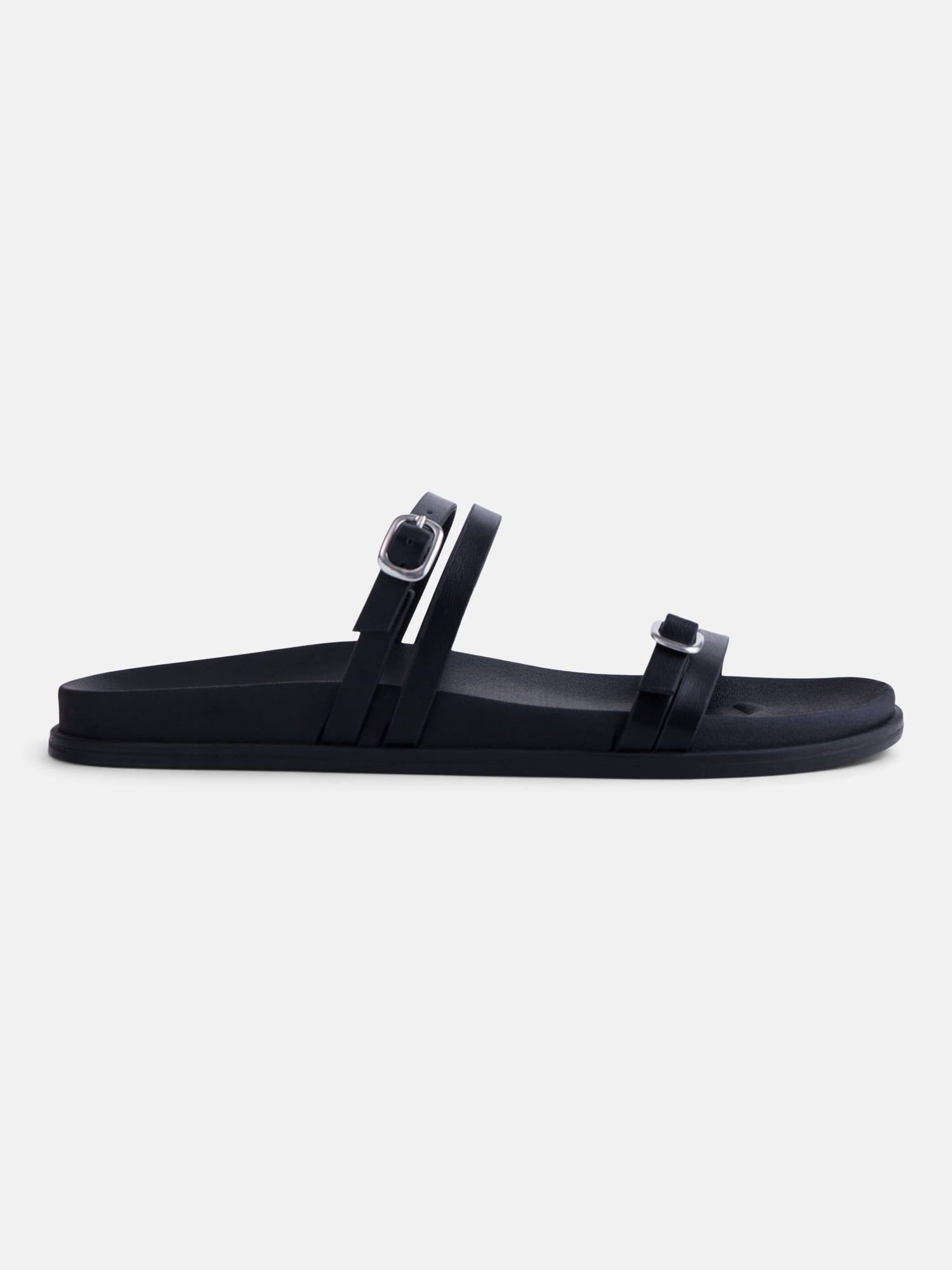 No Boundaries Women's Double Strap Footbed Sandals